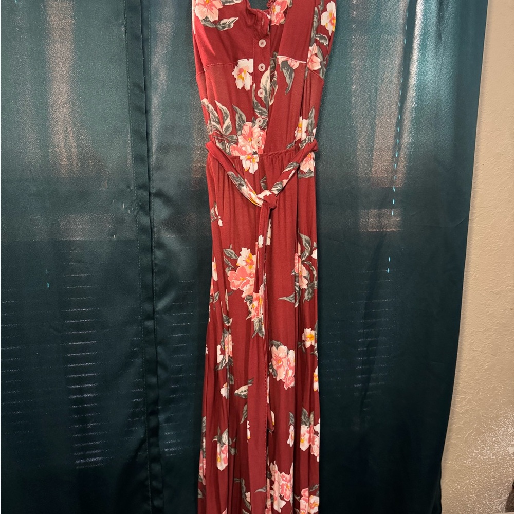 Floral Maxi Dress - Red